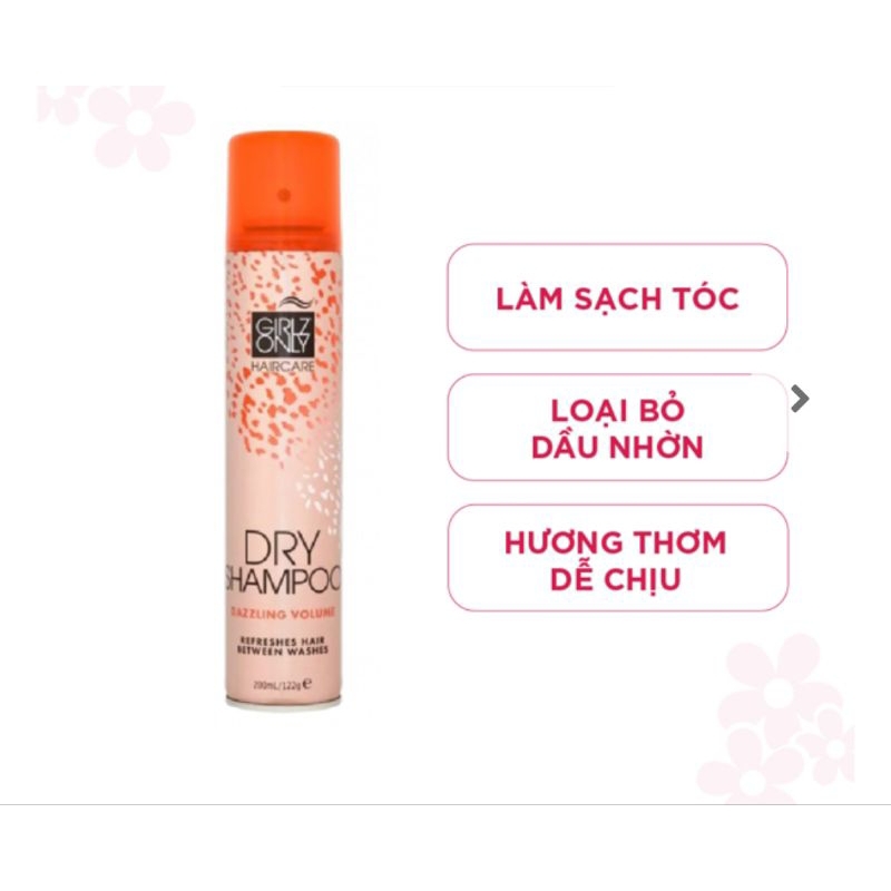 DẦU GỘI KHÔ GIRLZ ONLY DAZZLING VOLUME CAM 200ML