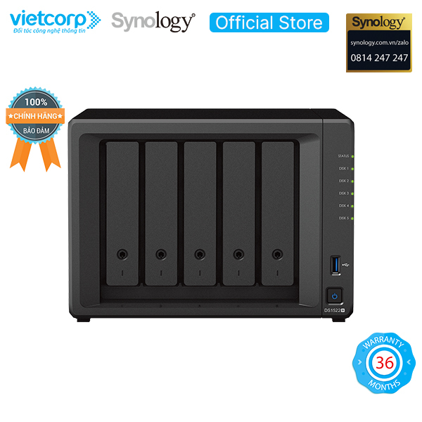 Thiết bị lưu trữ NAS Synology DS1522+ - Hàng chính hãng