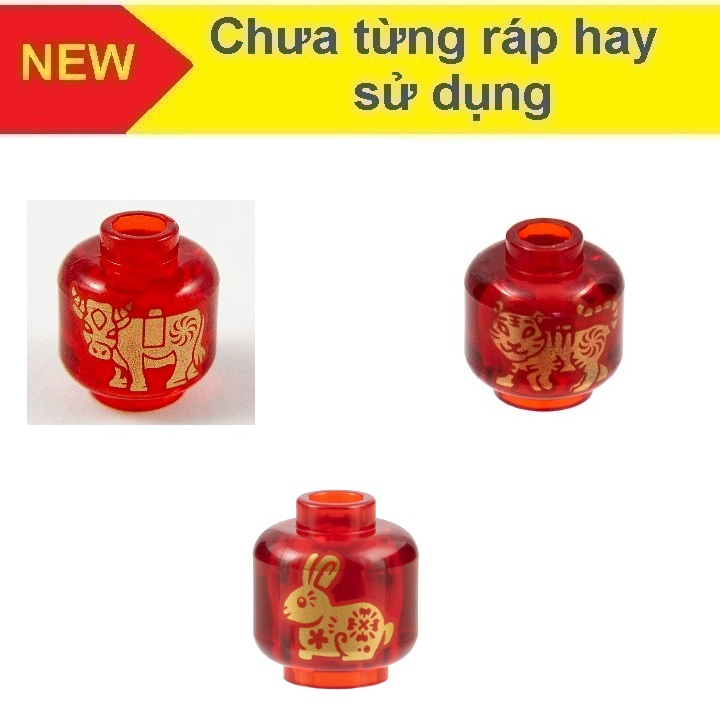 Đồ chơi xếp hình Phụ kiện Lego Mảnh Head in hình niên thú kỷ niệm năm mới