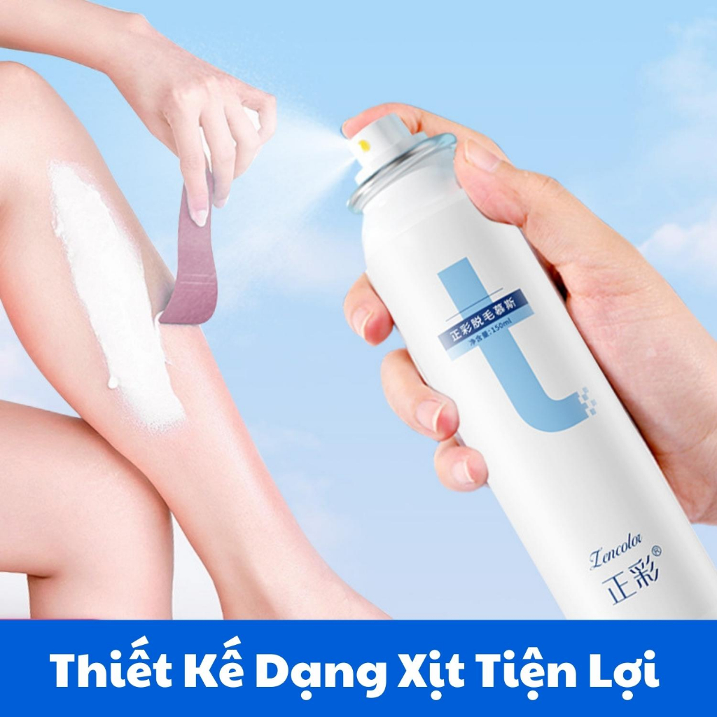 Kem Tẩy Lông Dạng Xịt Lencolor 150ml Xịt Tẩy Lông An Toàn Sử Dụng Cho Mọi Da Không Gây Dị Ứng Kích Ứng Viêm Lỗ Chân Lông