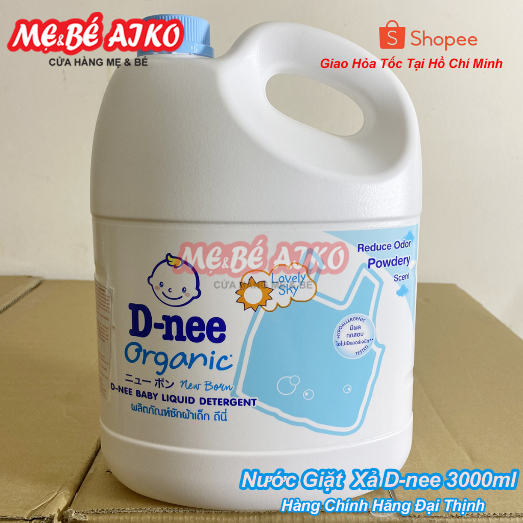 Nước giặt Dnee Organic, D-nee Thái Lan Can 3000ml An Toàn Cho Trẻ Nhỏ