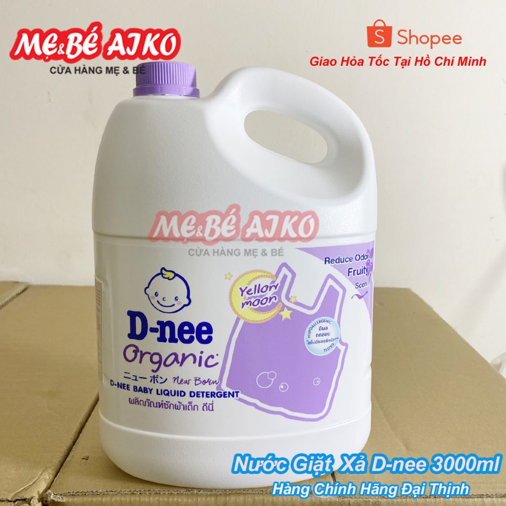 Nước giặt Dnee Organic, D-nee Thái Lan Can 3000ml An Toàn Cho Trẻ Nhỏ