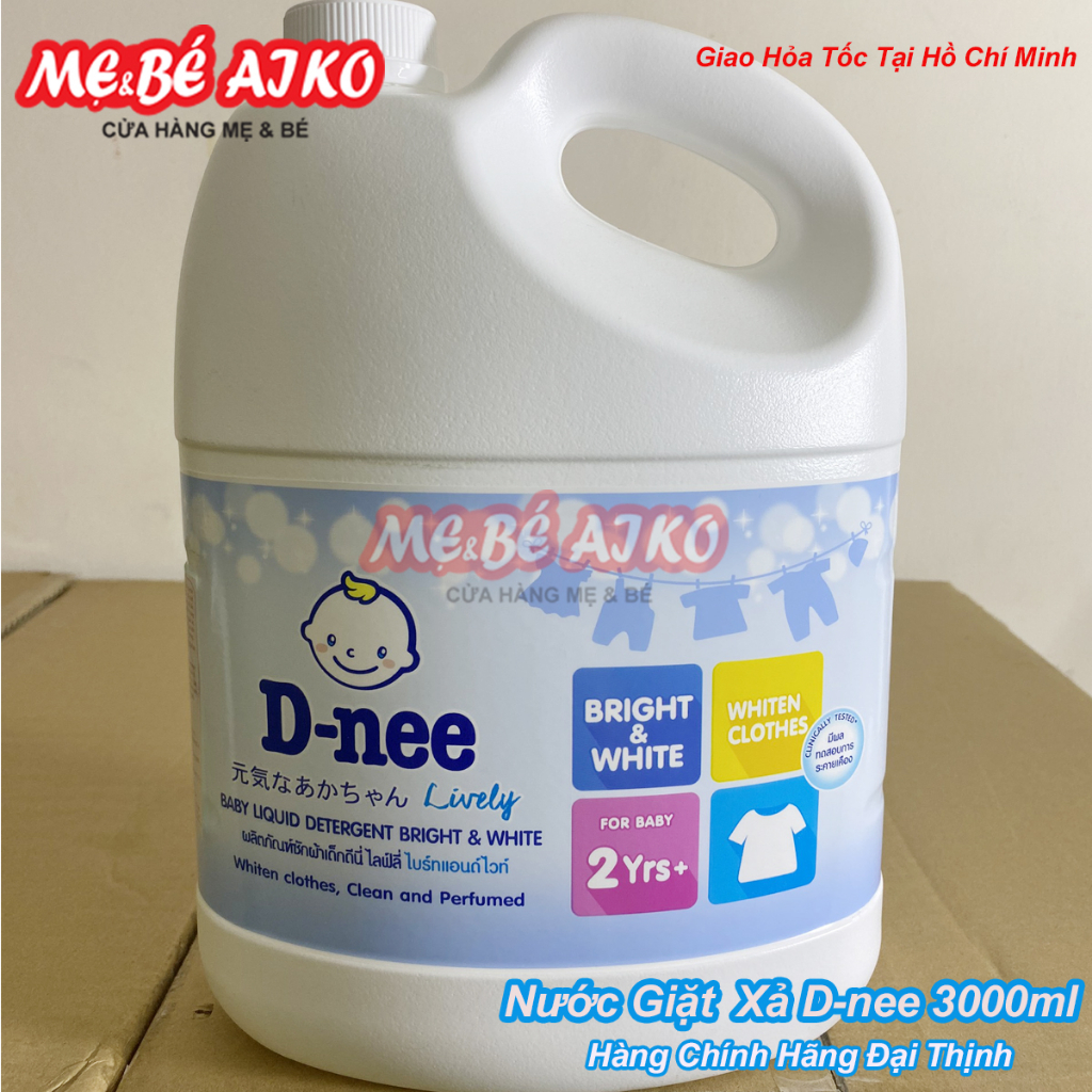 Nước giặt Dnee Organic, D-nee Thái Lan Can 3000ml An Toàn Cho Trẻ Nhỏ