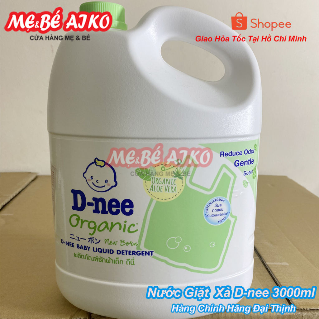 Nước giặt Dnee Organic, D-nee Thái Lan Can 3000ml An Toàn Cho Trẻ Nhỏ