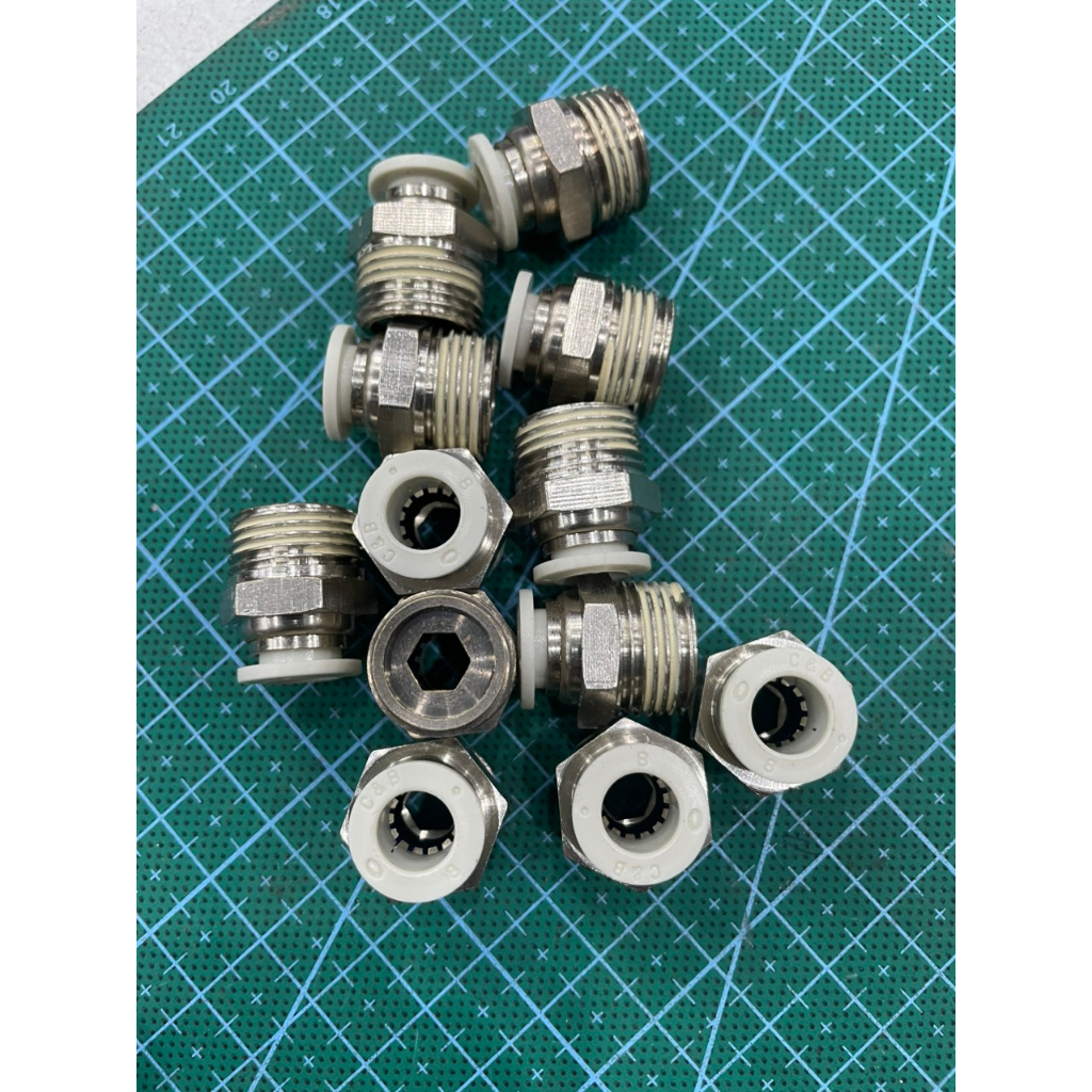 Cút nối nhanh ống hơi 8 có ren bằng inox