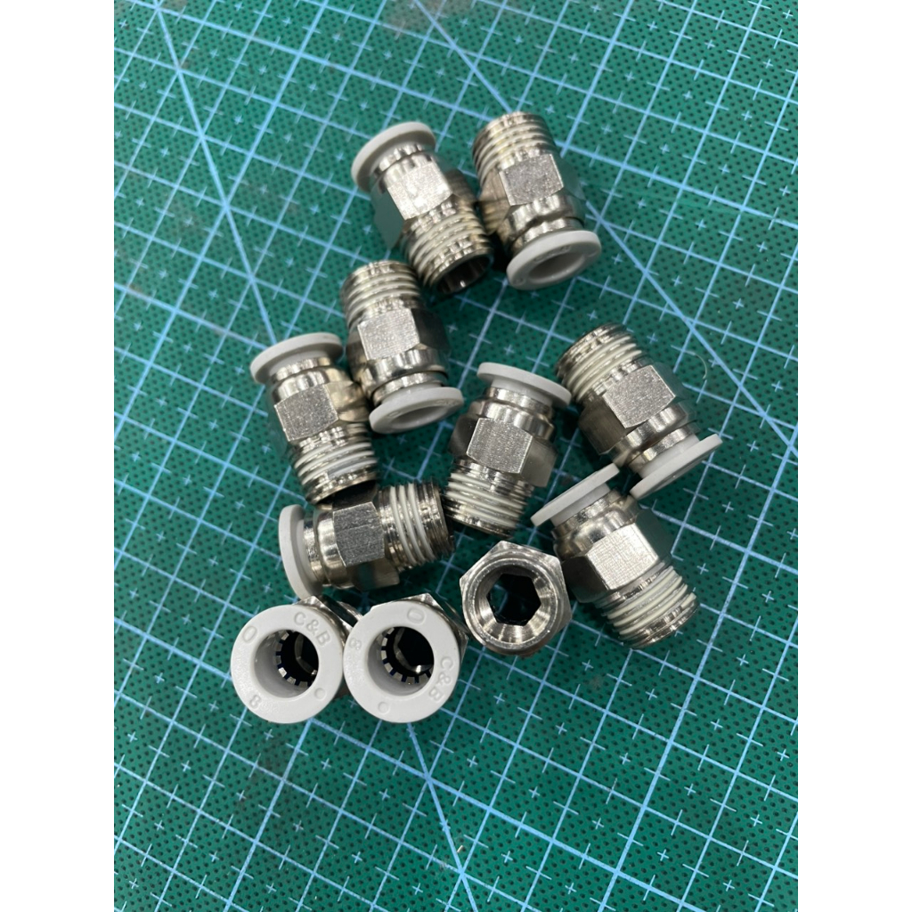 Cút nối nhanh ống hơi 8 có ren bằng inox