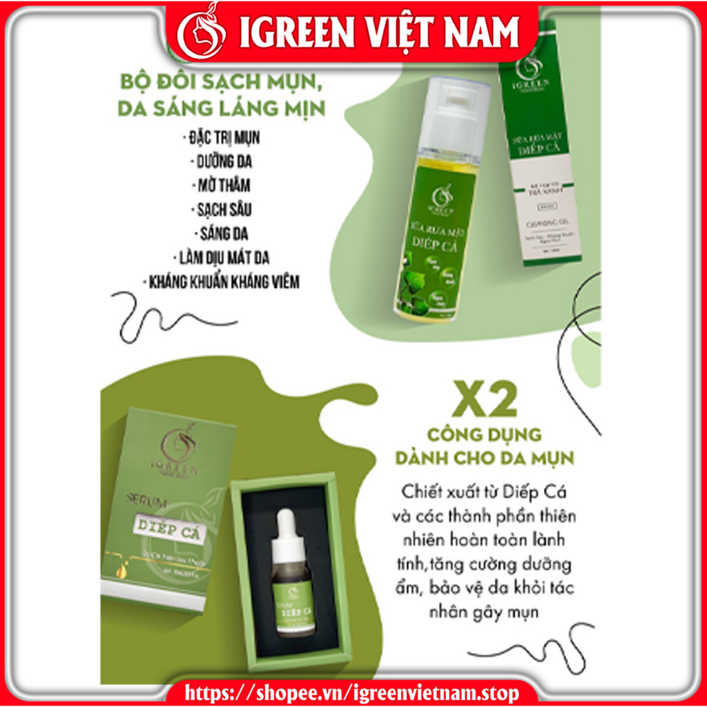 Combo Sữa rửa mặt Serum giúp sạch sâu loại bỏ bụi bẩn và bã nhờn trên da ngăn ngừa mụn giảm viêm sưng cho da mền mịn