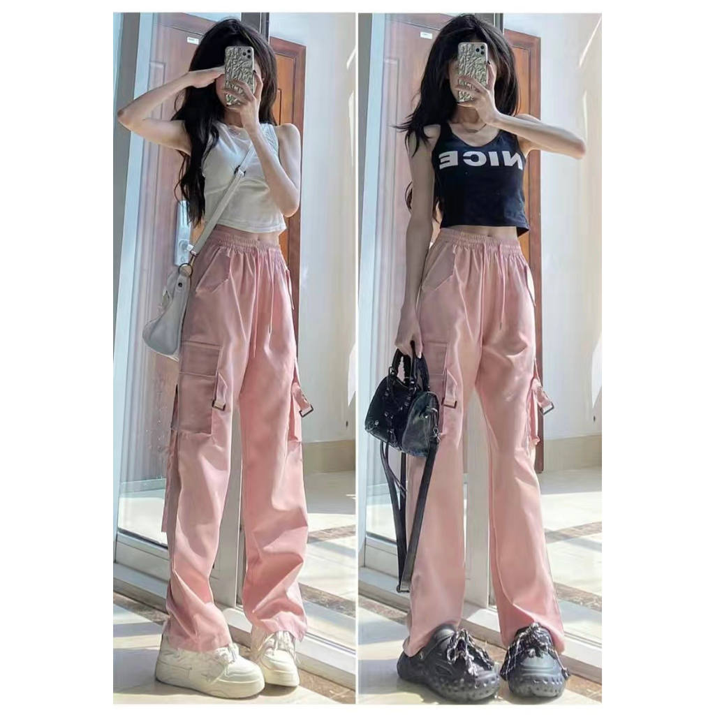 Quần kaki nữ túi hộp vuông cá tính, quần nữ mùa hè phong cách ulzzang