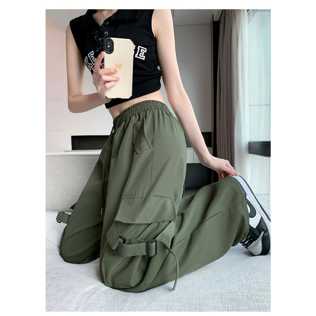 Quần kaki nữ túi hộp vuông cá tính, quần nữ mùa hè phong cách ulzzang