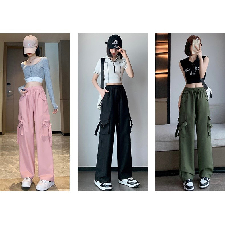 Quần kaki nữ túi hộp vuông cá tính, quần nữ mùa hè phong cách ulzzang