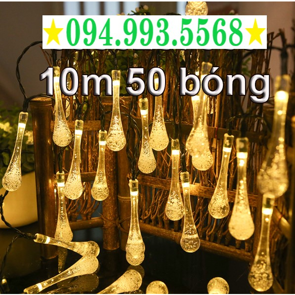 Dây đèn Led trang trí hình giọt nước 10m 50 bóng led giọt mưa bi bọt trang trí sân vườn quán caffe trà chanh trà sữa