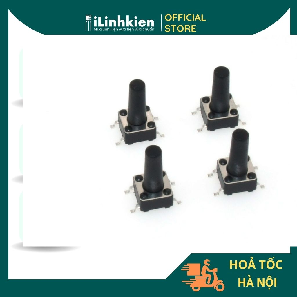 Nút nhấn 4 chân 6x6x14mm DIP chất lượng cao túi 10 chiếc