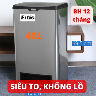 Thùng rác fitis đạp lớn mega 40l
