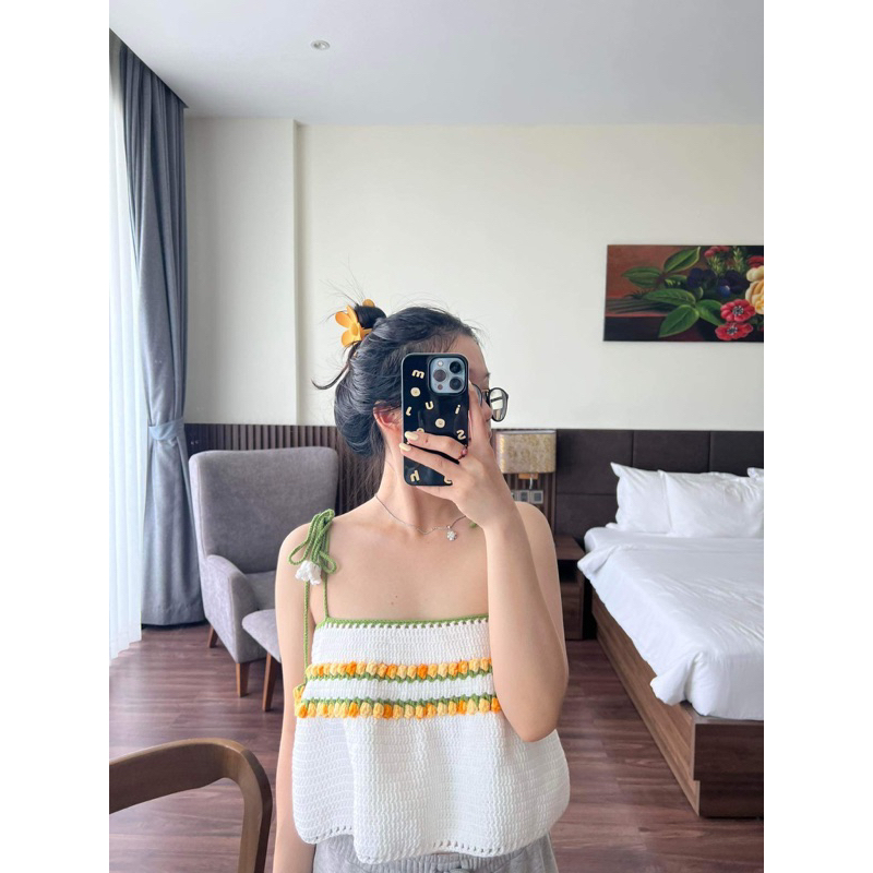 Áo 2 dây hoa tulip