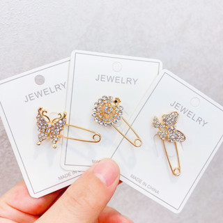 Ghim cài đính hạt đá hoa bướm nơ thu nhỏ eo quần tây áo vest tiện lợi Tatitava