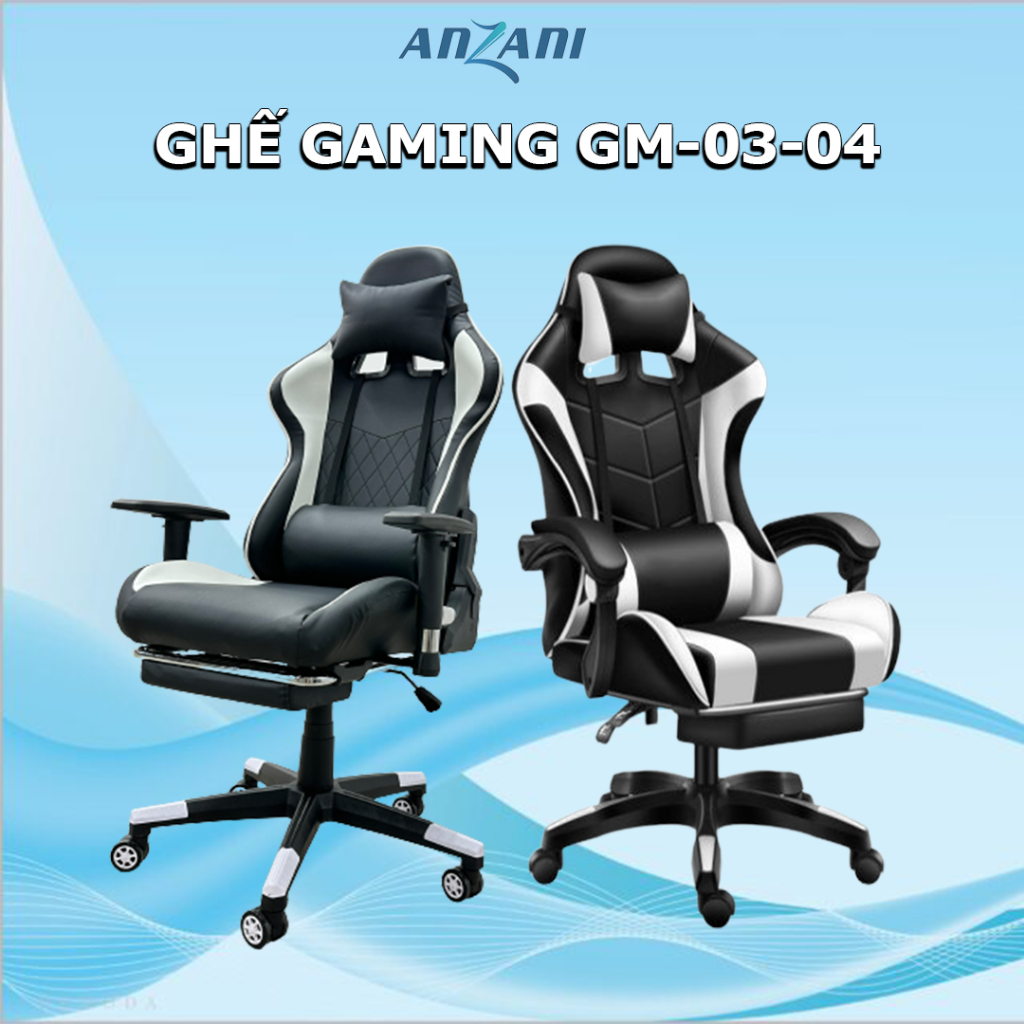 Ghế Gaming, Chơi Game GM03- GM04 Nâng Hạ Ngả Lưng Điều Chỉnh Độ Cao