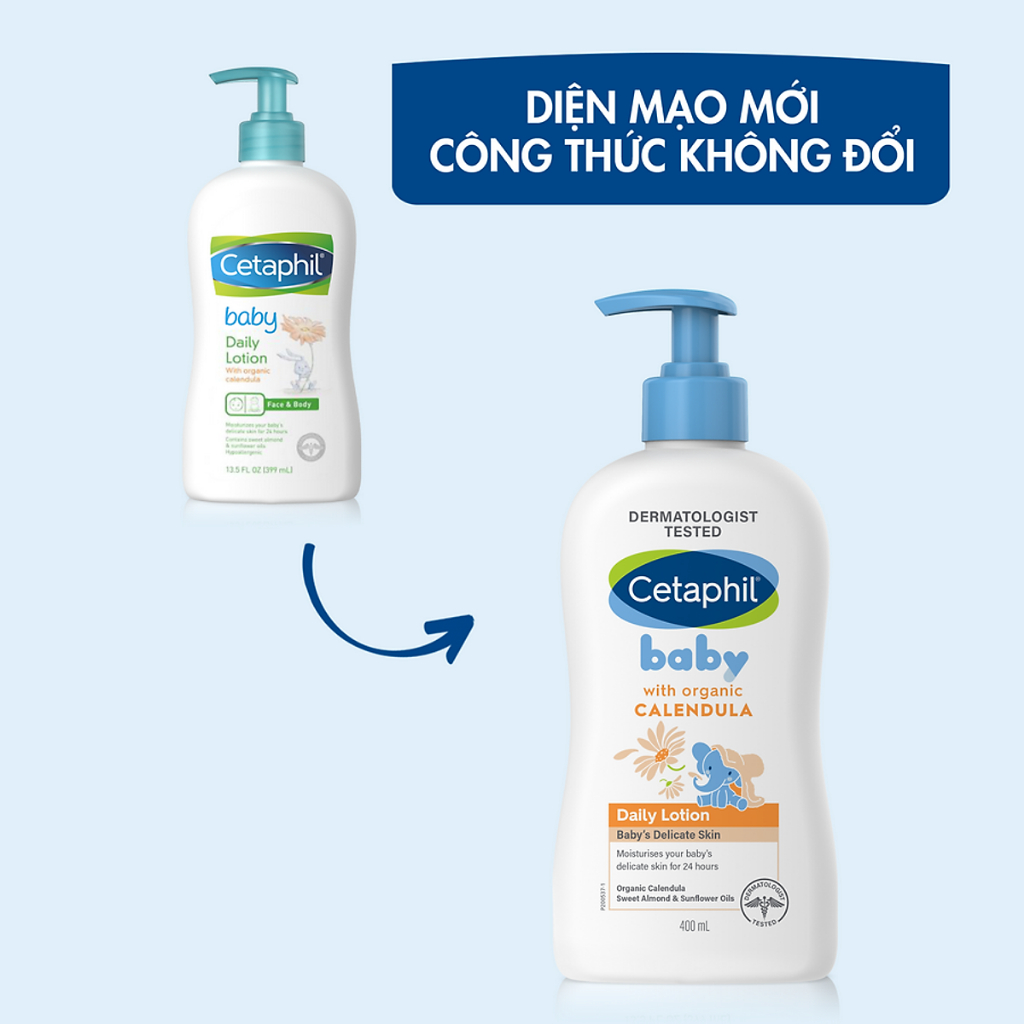 Cetaphil Baby Daily Lotion with Organic Calendula – Sữa dưỡng da Cetaphil cho bé 400ml