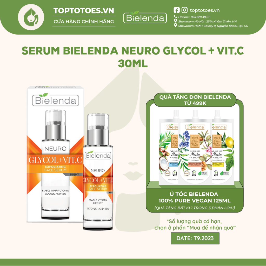 Serum Bielenda Neuro Glycol + Vit C Night 30ml làm trắng da, chống lão hóa ban đêm