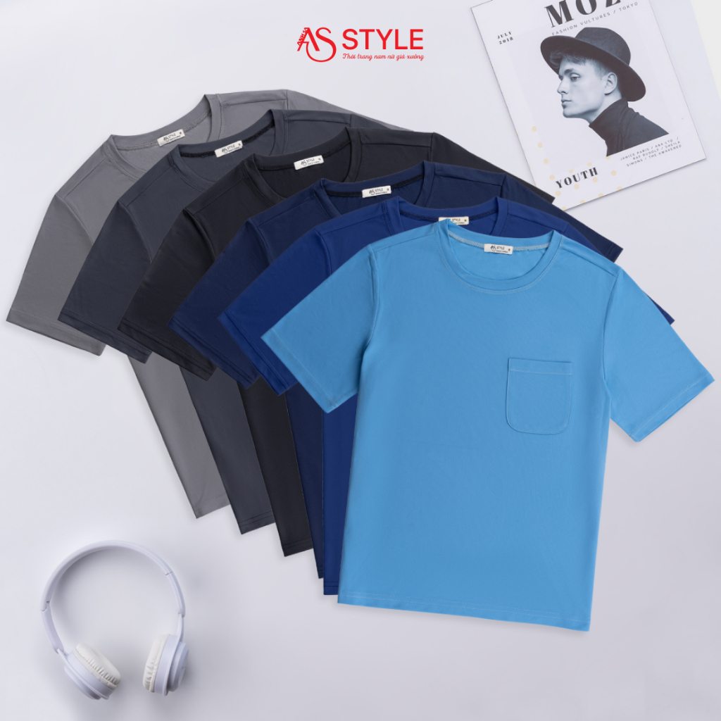 Áo Thun Nam Asstyle ASAN5 Combo 5 Áo Vải Thun Tổng Hợp Cổ Tròn Form Chuẩn Thể Thao Thoải Mái Túi Trước