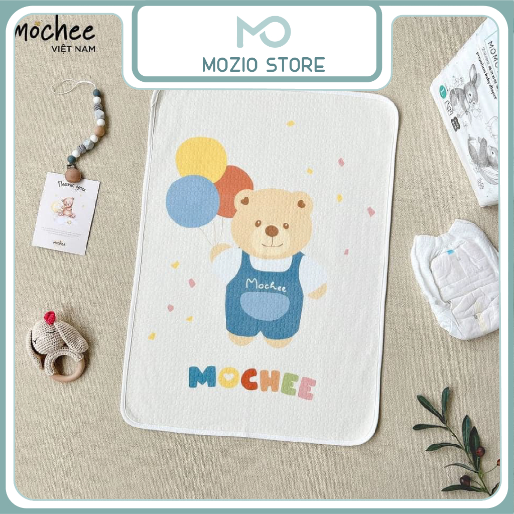 Tấm Lót Chống Thấm Cho Bé MONONA Bề Mặt Organic Cực Kỳ Mềm Mịn Thoáng Khí, Miếng Lót Chống Thấm Thay Bỉm MOCHEE
