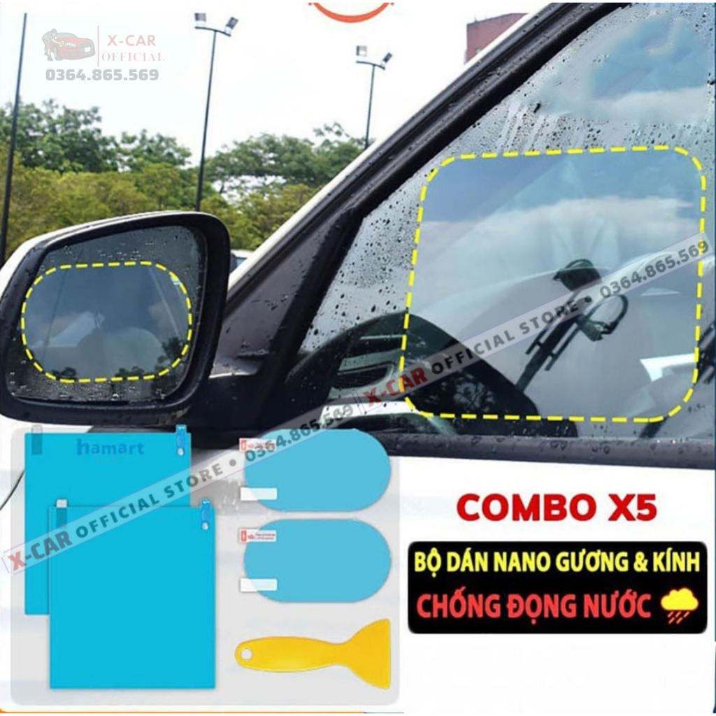 Miếng dán chống bám nước gương ô tô, miếng dán gương ô tô