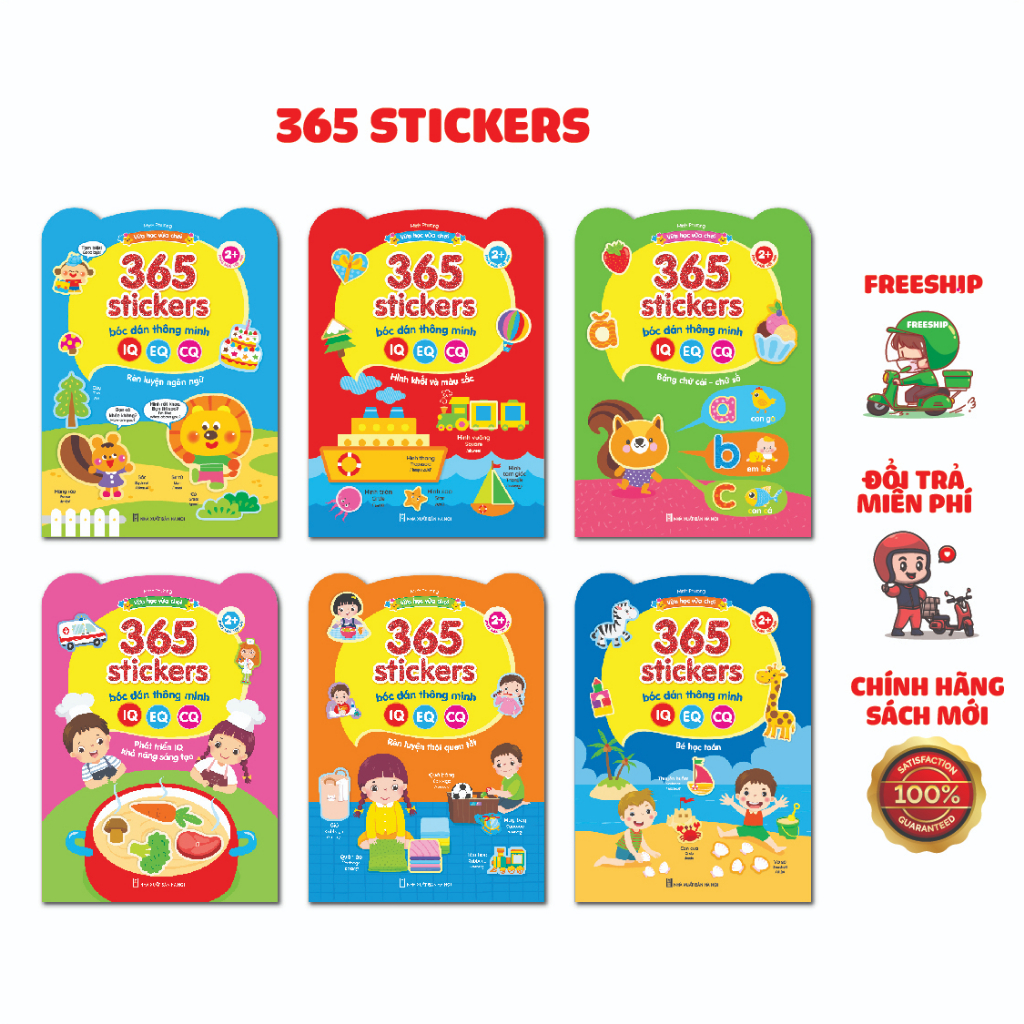 Sách - Bóc dán thông minh 365 stickers - Giúp Bé Phát Triển Giúp Bé Phát Triển IQ, EQ, CQ (Dành Cho Trẻ Từ 2-6 Tuổi)