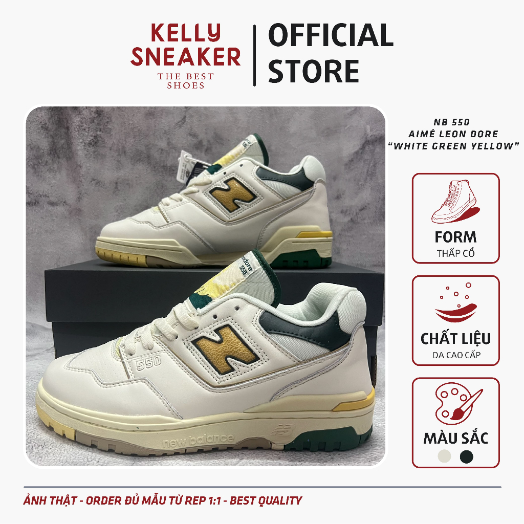 Giày Thể Thao Sneaker NB 550 Màu Vàng Be - Bản Cao Cấp (Ảnh Thật + Hàng Sẵn)