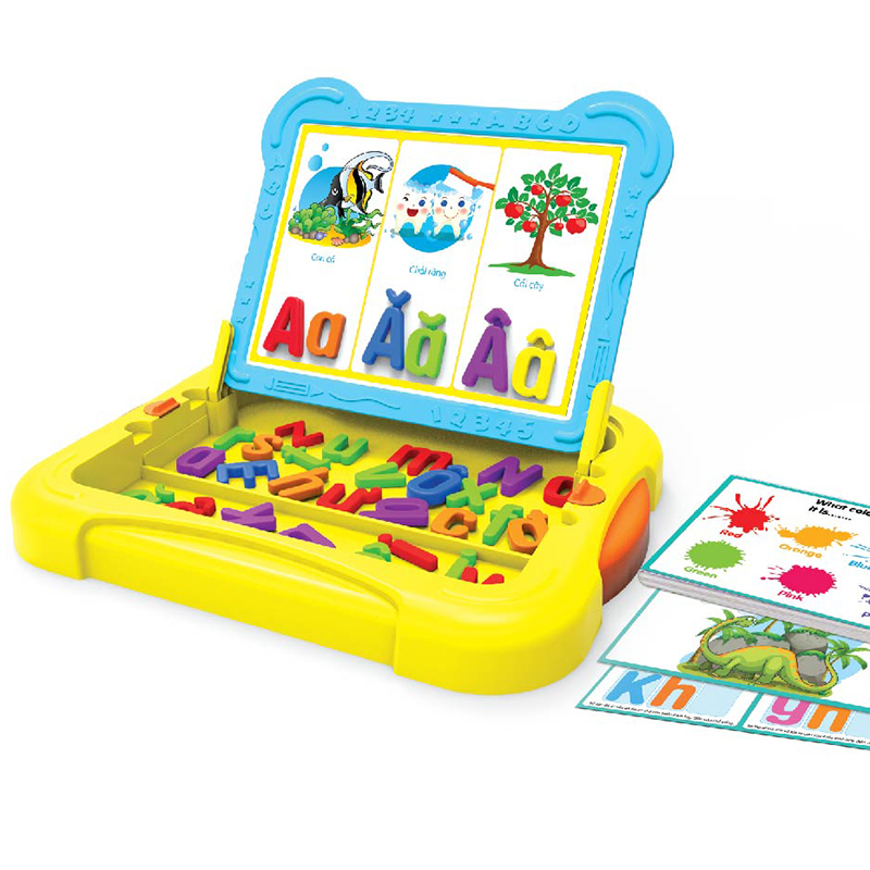 ( Tặng Bút Viết Bảng) Bảng Nam Châm Đa Năng Cho Bé Làm Quen Với Chữ Cái Cơ Bản Và Tập Ghép Vần