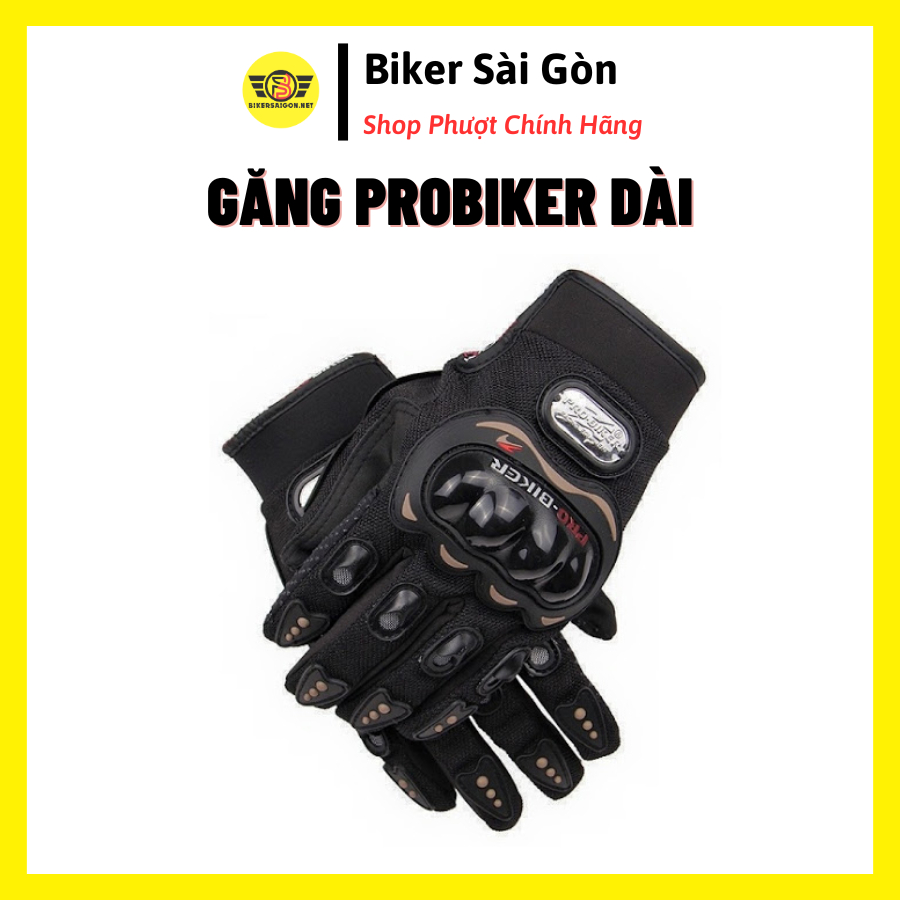 Găng Tay Dài Ngón Có Gù Bảo Vệ ProBiker , Găng Tay Phượt Bảo Hộ Cao Cấp Có Đệm Mút - BikerSaiGon