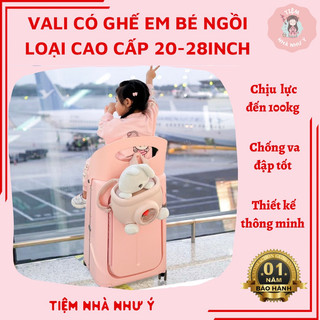 🎀 vali du lịch có ghế ngồi em bé bản cao cấp 20-28inch nhiều màu sắc