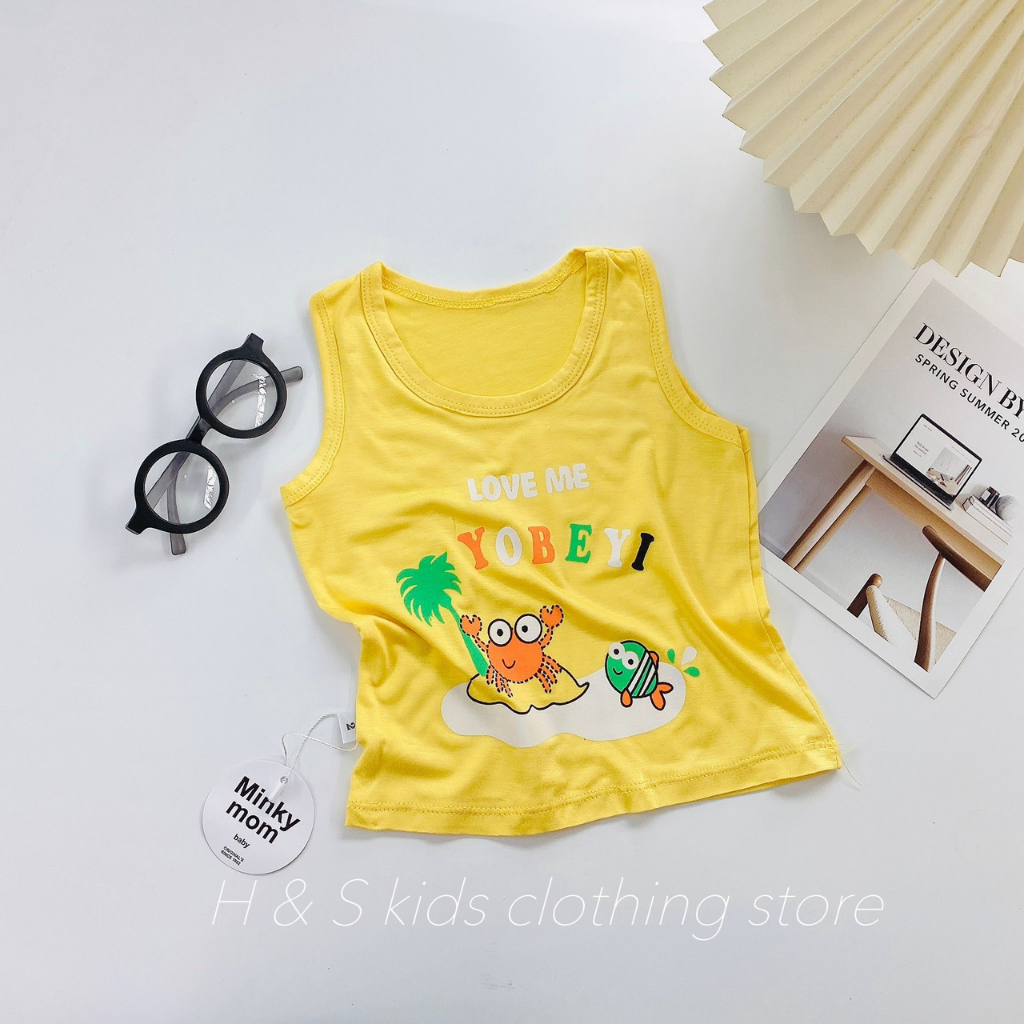 Áo ba lỗ ( sát nách ) thun lạnh in hình cho bé yêu