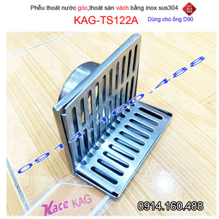 Phễu thoát nước mưa thoát ngang D90 KAG-TS122A, phễu thoát nước chữ L vách tường hành lang thoát nước nhanh sử dụng tốt