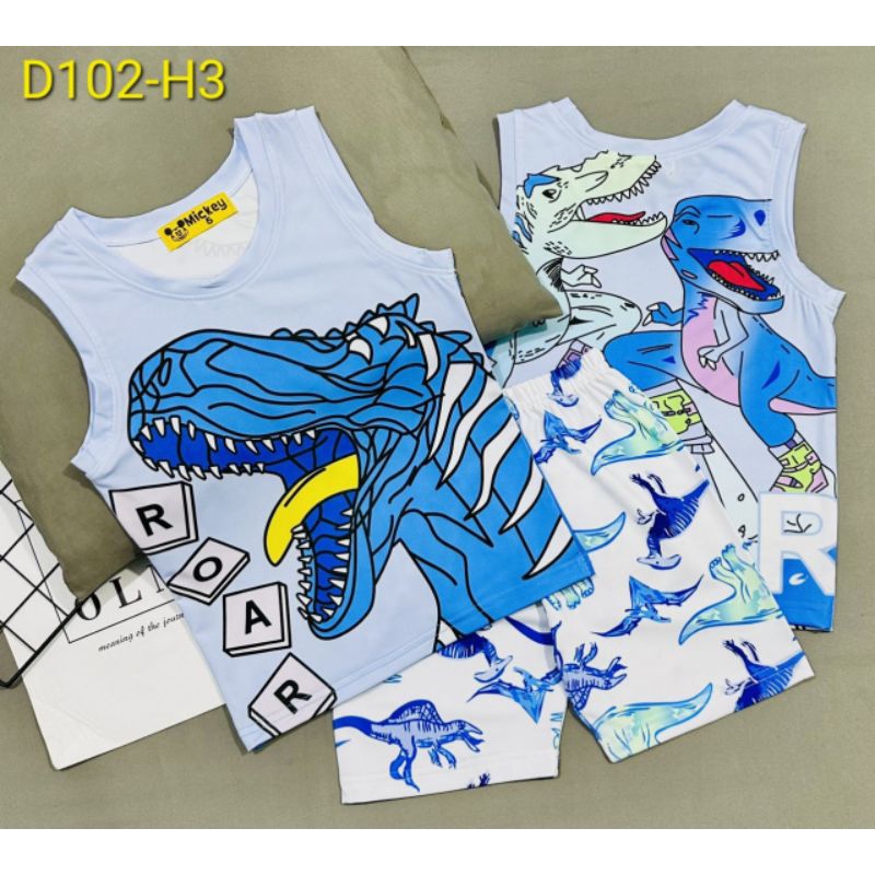 MÃ D102 BỘ BA LỖ BÉ TRAI THUN LẠNH 3D SIZE 20-40KG