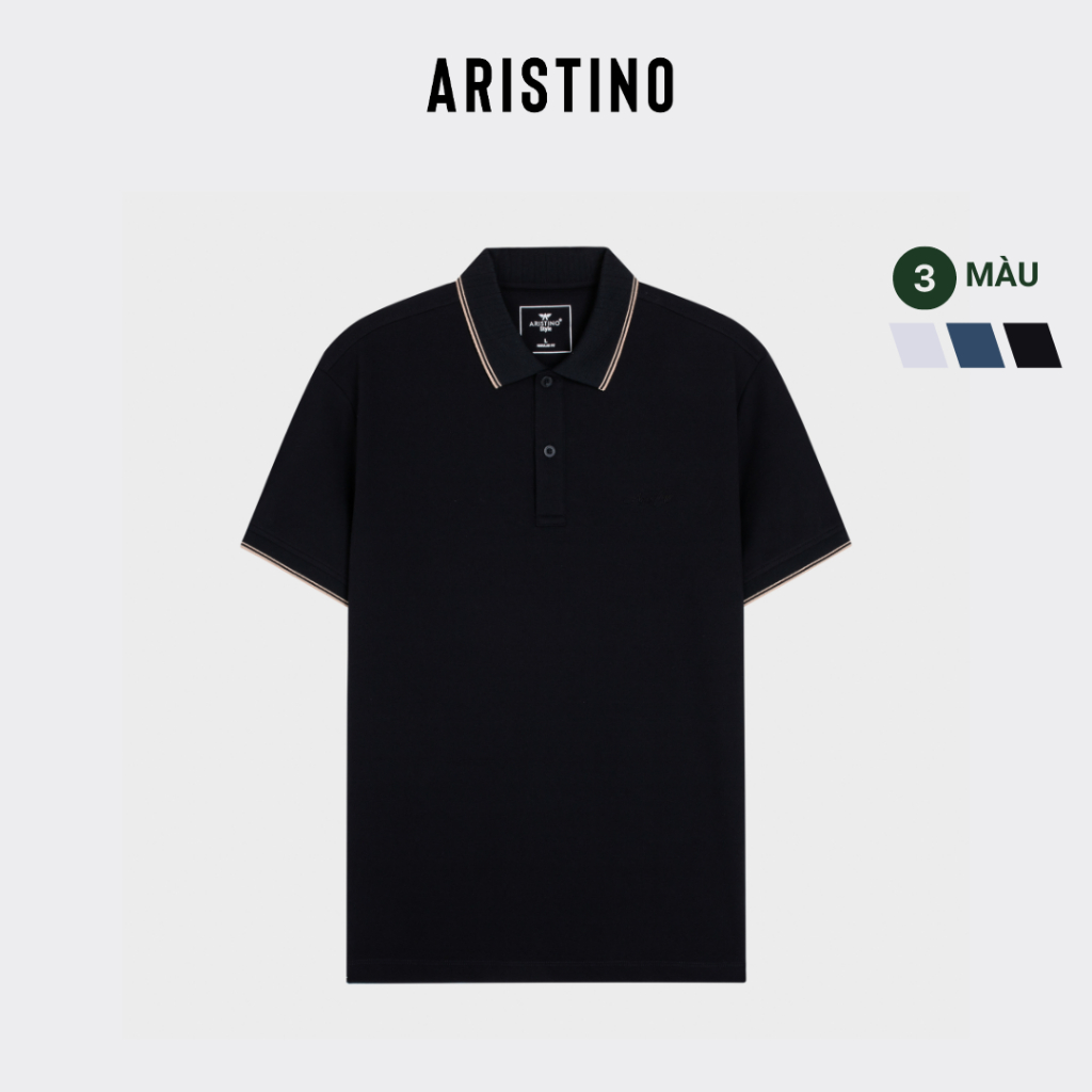 Áo polo ngắn tay ARISTINO phom Regular Fit suông nhẹ, màu sắc nam tính, chất cotton mềm mại, thoáng khí - APS035S3