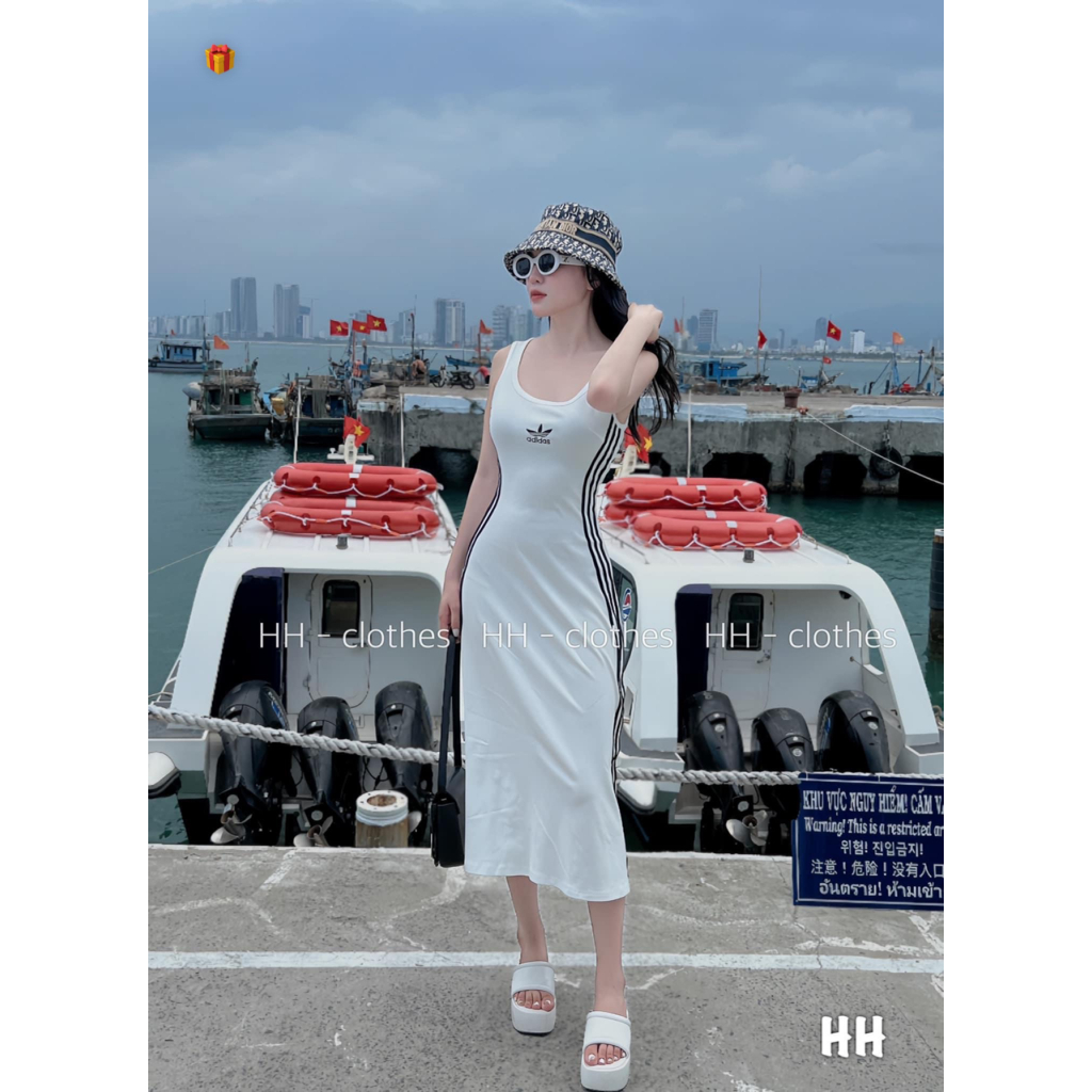 đầm body thun gân ba lỗ thêu das dáng dài giá rẻ