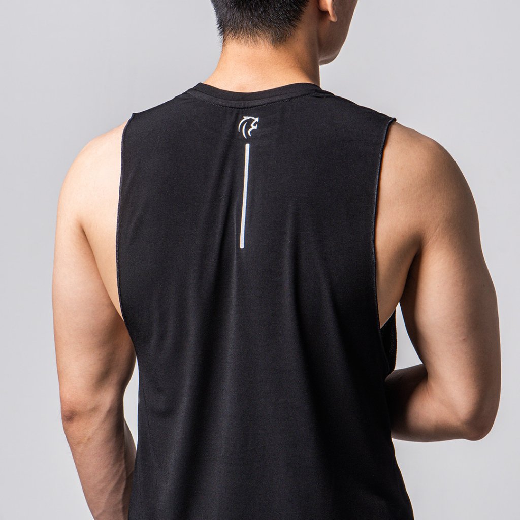 Áo Tanktop thể thao tập gym nam Gymlab form thoải mái vải poly mềm mại - MID LOGO