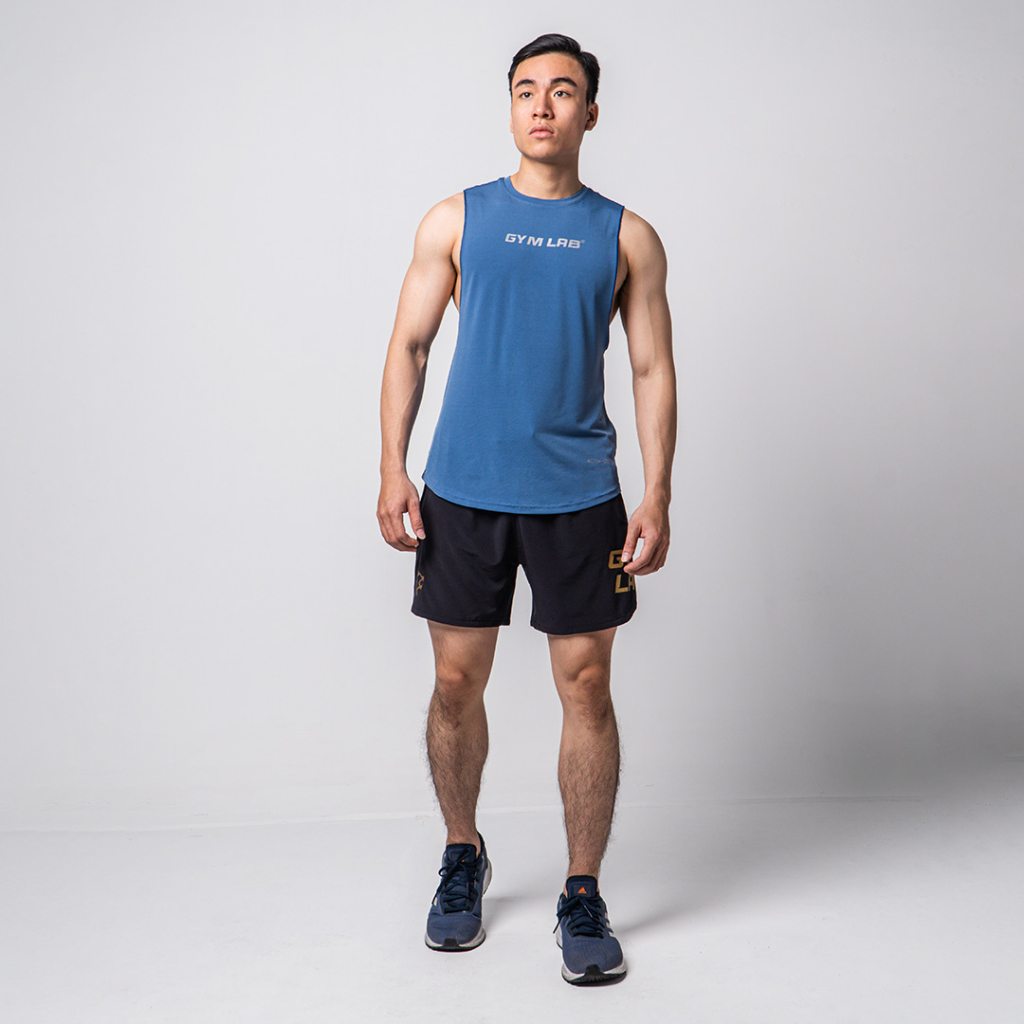 Áo Tanktop thể thao tập gym nam Gymlab form thoải mái vải poly mềm mại - MID LOGO