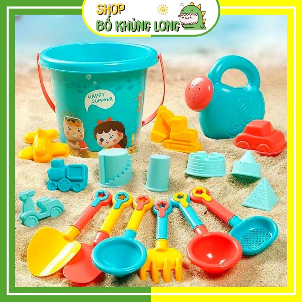Đồ Chơi Xô Xúc Cát 18 Chi Tiết Cho Bé Đi Biển Đồ Chơi Đi Biển Mùa Hè Cho Bé - BỐ KHỦNG LONG