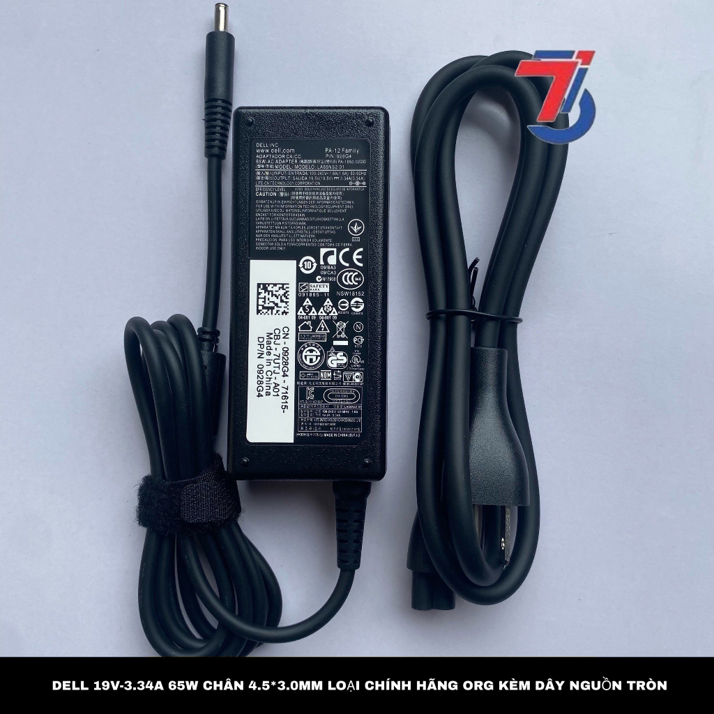 Sạc Laptop DELL 19V-3.34A ;19V-4.62A  CHÂN KIM NHỎ 4.5*3.0mm loại tốt - Adapter dell