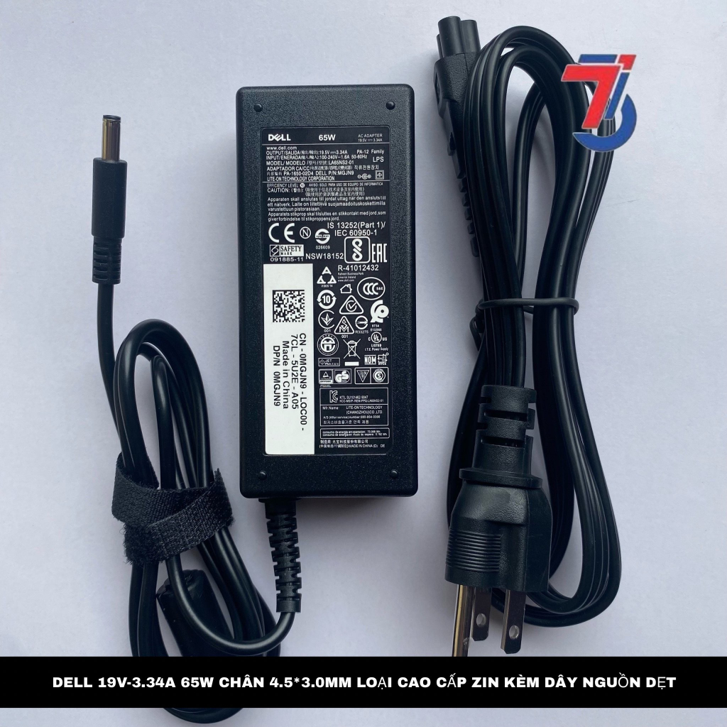 Sạc Laptop DELL 19V-3.34A ;19V-4.62A  CHÂN KIM NHỎ 4.5*3.0mm loại tốt - Adapter dell