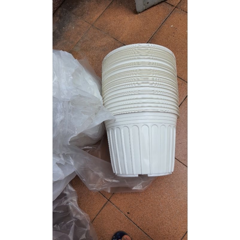 combo 10 cái chậu nhựa mỏng vành cứng cỡ lớn đường kính 28cm