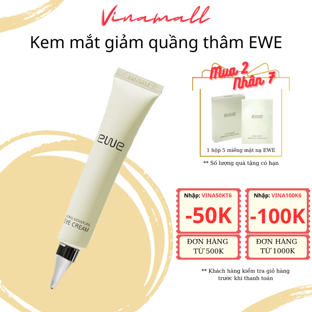 Kem Mắt EWE Seaweed Long Moisture Eye Cream tuýp 30gr giúp đánh bay quầng thâm quanh mắt, làm trắng và mịn màng