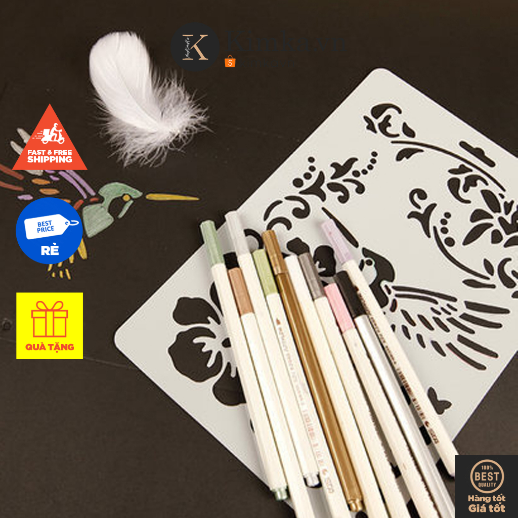 (358) Khuôn Hình Vẽ, Khuôn Vẽ Tô Màu Trang Trí 1 tờ