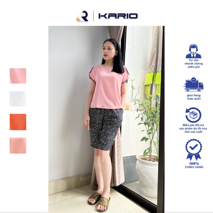Bộ đũi lửng nữ VARIO cánh tiên viền tay hoa nhí VB23-16