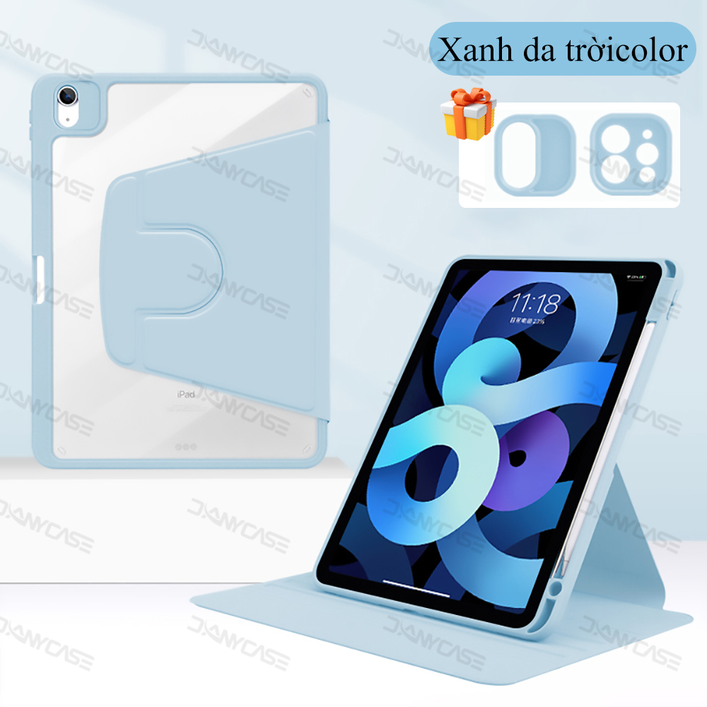 Tay áo bảo vệ iPad 7 8 9 Gen 10.2 inch Air 4 Air 5 10.9 10 Gen 2022 Pro 11 Tay áo bảo vệ 2021 Pro 12.9 Mini6 360 ° xoay tay áo với chủ bút