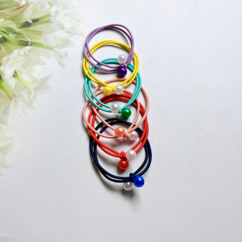 Chun cột tóc nữ hạt trai phối màu xinh xắn - Gilomi shop