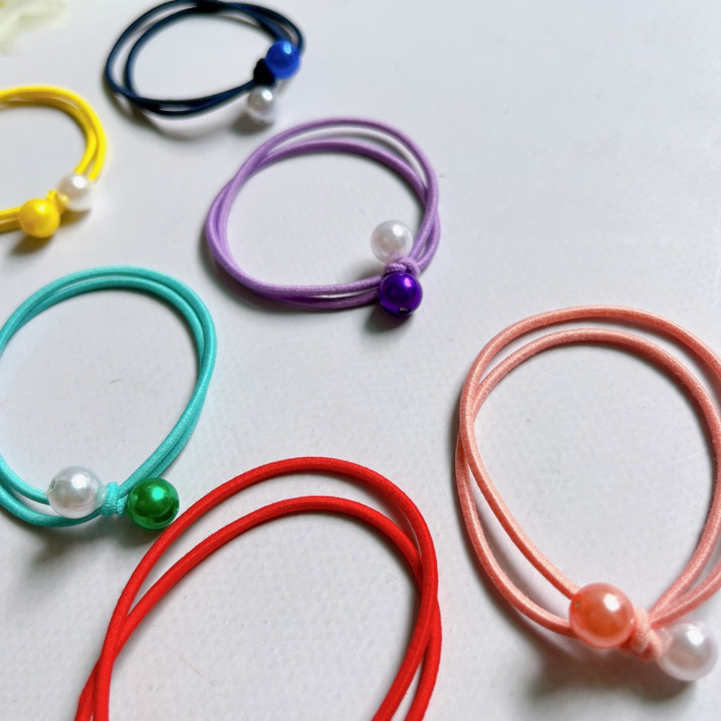 Chun cột tóc nữ hạt trai phối màu xinh xắn - Gilomi shop