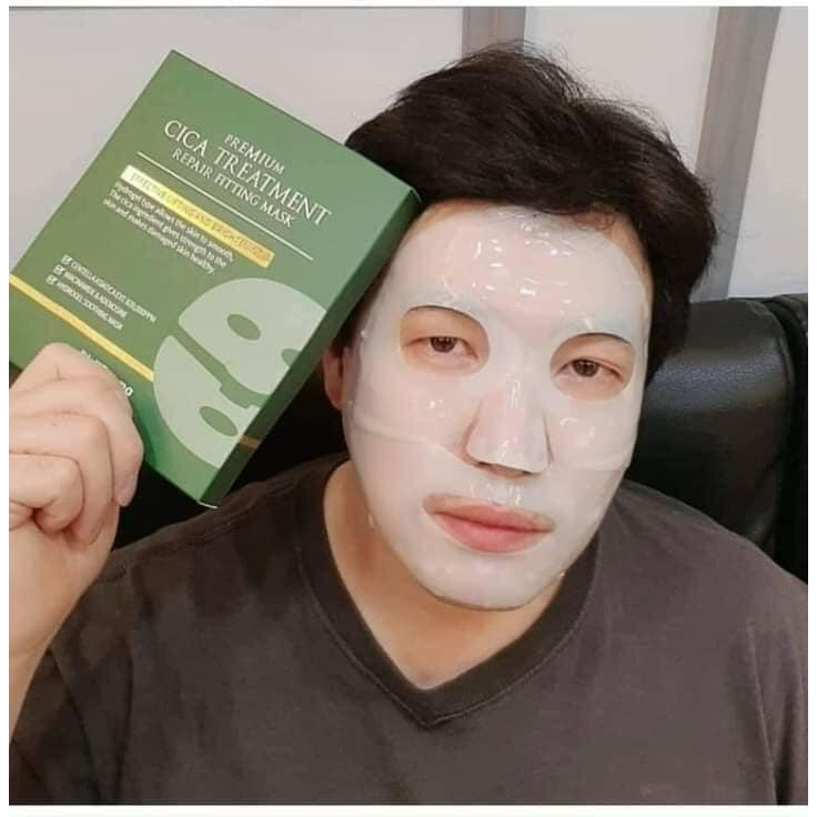 Mặt Nạ Thạch Rau Má Cho Da Mụn WellDerma Premium Cica Treatment Repair Fitting