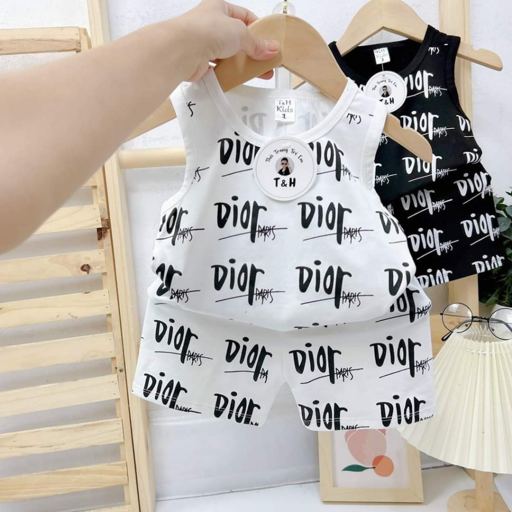 Uần áo trẻ em dior bộ thun cho bé trai sát nách, quần đùi chất cotton co giãn thoáng mát 4-19kg