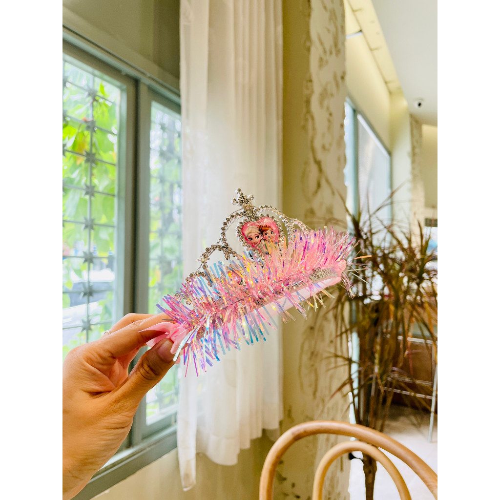 Đồ hóa trang Bờm phát sáng Cài tóc ELSA, Bạch Tuyết Băng đô công chúa có đèn nhấp nháy cho bé gái